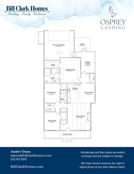 2D floor plan layout of this home in Osprey Landing, Southport, NC (Image 3). 2D floor plan layout of this home in Osprey Landing, Southport, NC (Image 3).