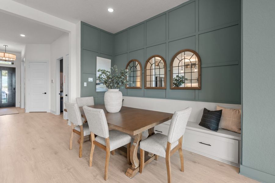 Furnished interior view inside a new home in Centero at Stone Oak, San Antonio (Image 17).