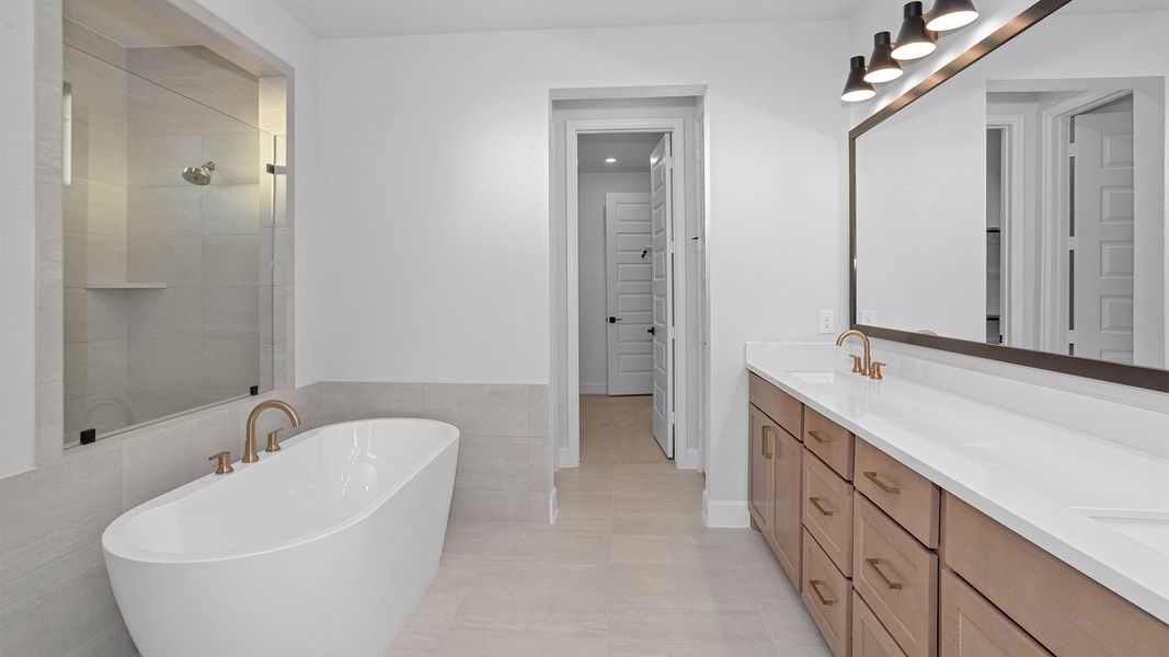 Furnished interior view inside a new home in 6 Creeks, Kyle (Image 7).