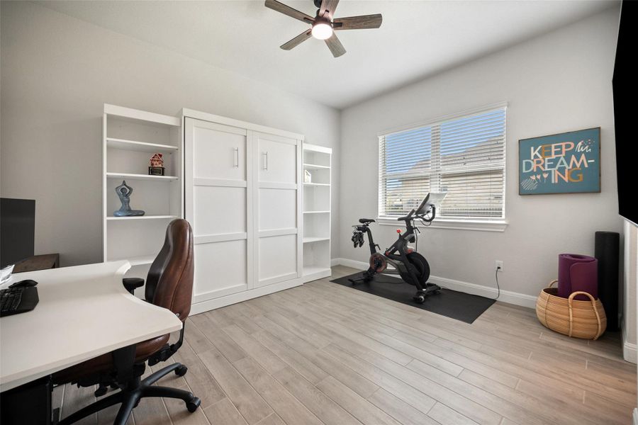 Bedroom with attached murphy bed