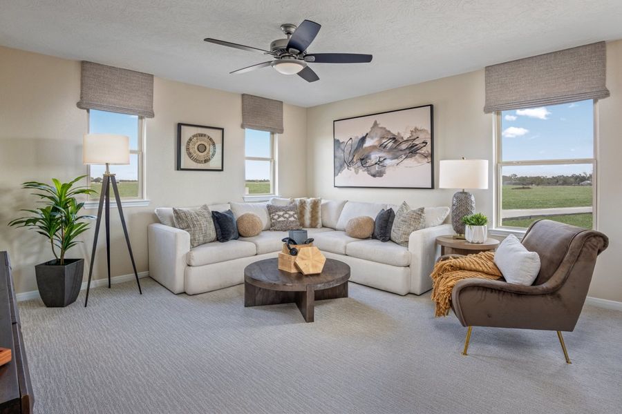 Representative furnished interior of a home built from the 2444 by KB Home in Eden Preserve, Hockley (Image 6).