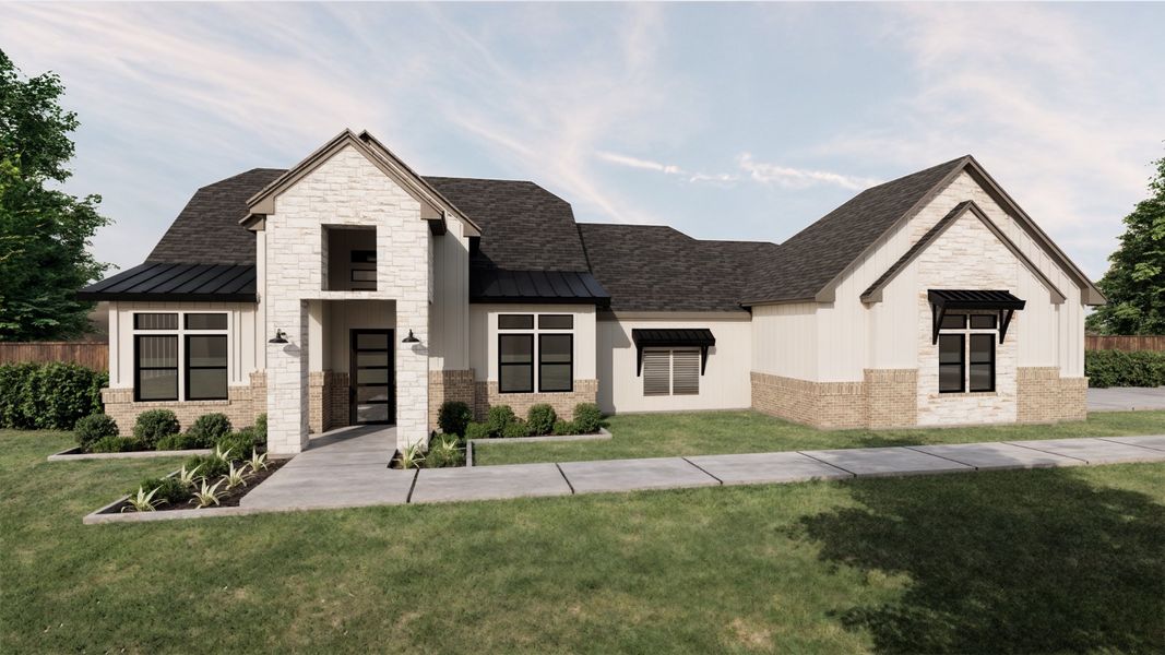Representative exterior photo of a completed home built from the 2391 by Faircroft Homes in Arborwood, Waller, TX (Image 1).