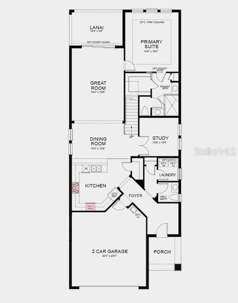 2D floor plan layout of this home in Indigo Creek, Apollo Beach, FL (Image 2).