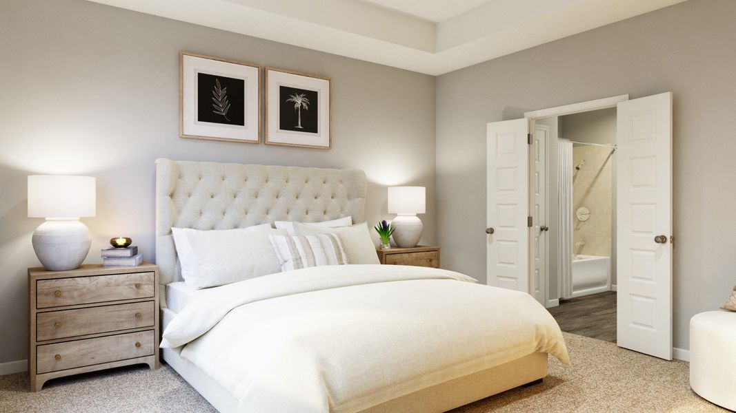 Representative furnished interior of a home built from the The Emilia by Legend Homes in Rocky Creek Crossing, Crowley (Image 15).