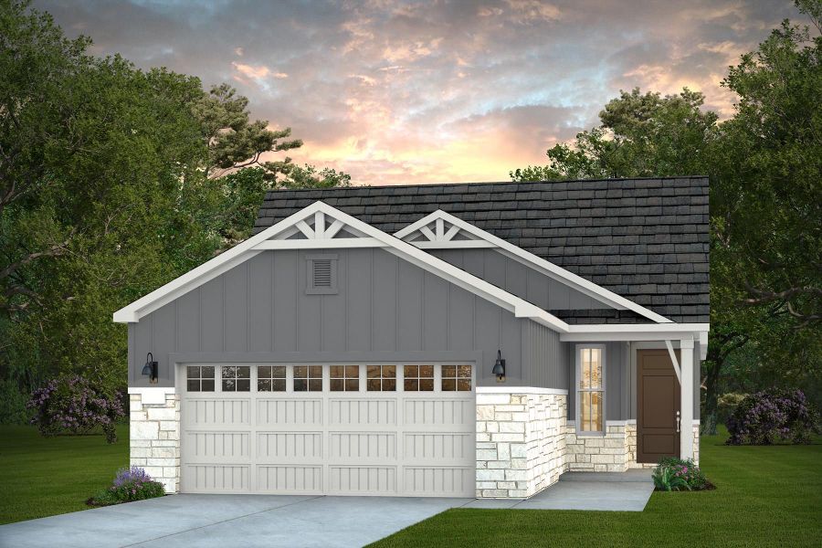 Representative exterior photo of a completed home built from the Compass by Del Webb in Sun City Texas, Georgetown, TX (Image 30). Representative exterior photo of a completed home built from the Compass by Del Webb in Sun City Texas, Georgetown, TX (Image 30).