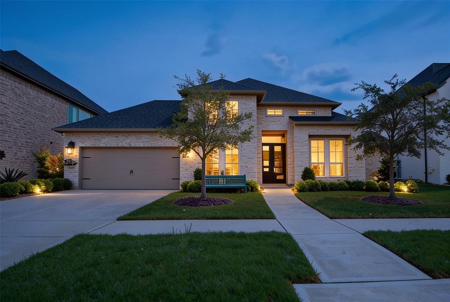 Front exterior of a new home in Cross Creek Ranch, Fulshear, TX, highlighting curb appeal (Image 20).
