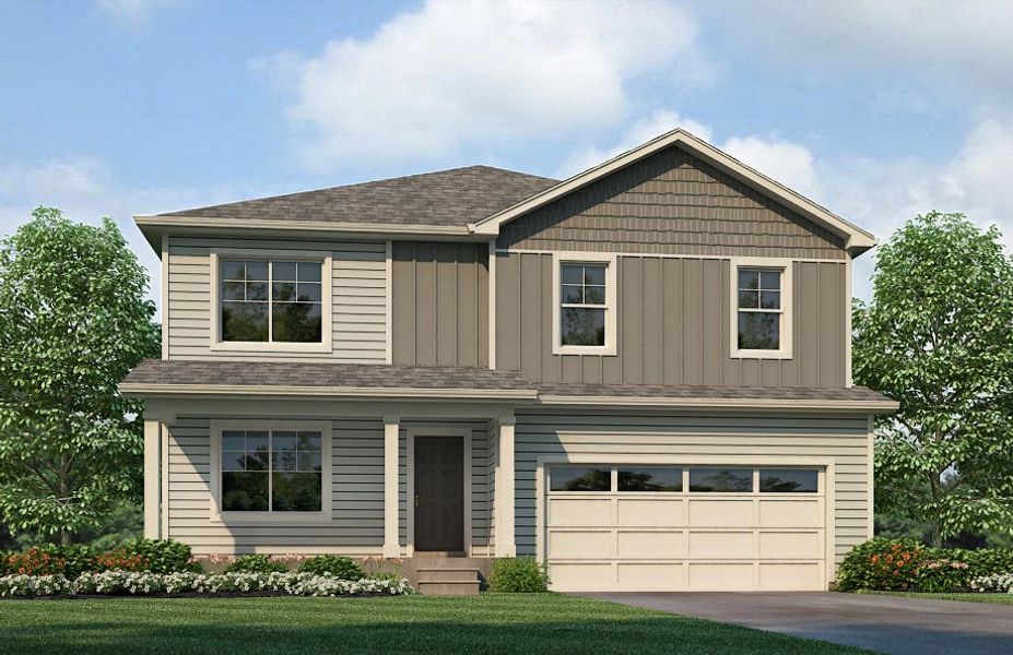 Representative exterior photo of a completed home built from the Henley by D.R. Horton in Deerbrook, Land O' Lakes, FL (Image 17).