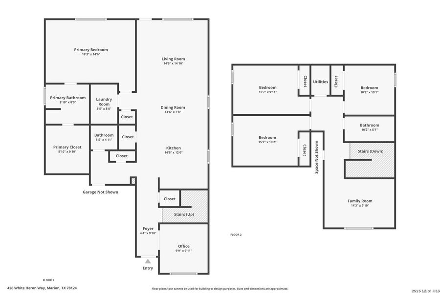 2D floor plan layout of this home in Dove Song, Marion, TX (Image 4).