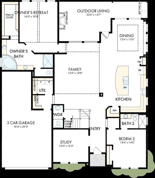 2D floor plan layout of this home in Sienna - Parkview Collection, Missouri City, TX (Image 2). 2D floor plan layout of this home in Sienna - Parkview Collection, Missouri City, TX (Image 2).