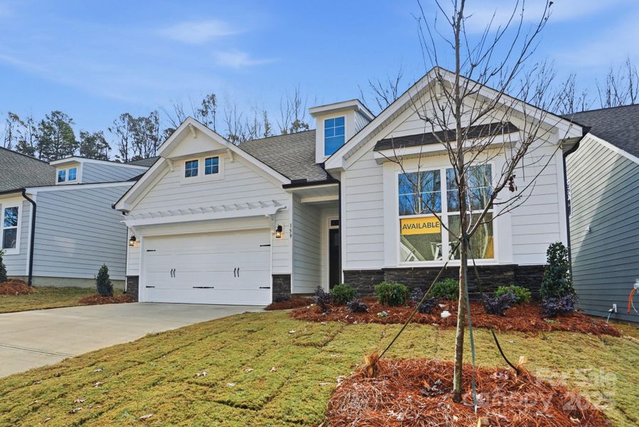 Front exterior of a new home in Villas at Prestwick, Mooresville, NC, highlighting curb appeal (Image 25).