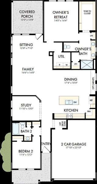 2D floor plan layout of this home in Encore at Streamside - Classic Series, Waxhaw, NC (Image 5). 2D floor plan layout of this home in Encore at Streamside - Classic Series, Waxhaw, NC (Image 5).