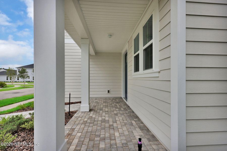 Exterior details and patio area of a home in Seabrook Village at Seabrook, Nocatee (Image 4).