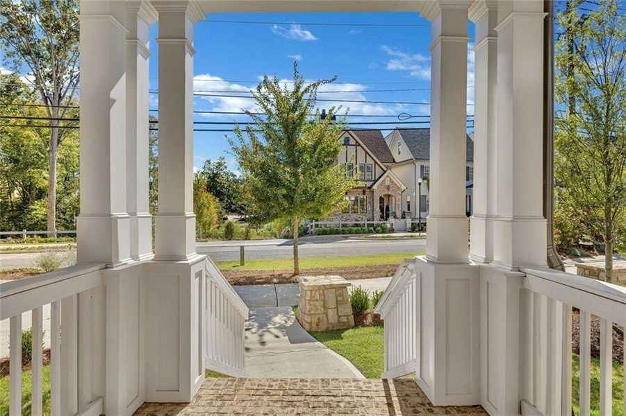 Exterior details and patio area of a home in Manning on the Square, Alpharetta (Image 3).