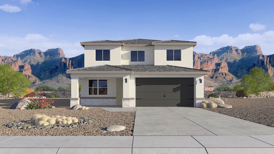 Representative exterior photo of a completed home built from the Crow by D.R. Horton in Apache Farms, Buckeye, AZ (Image 24).