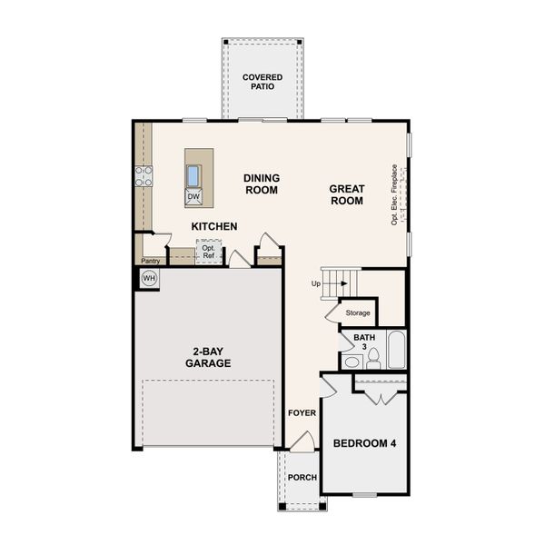 2D floor plan layout of this home in Canebrake at Hickory Hills, Old Hickory, TN (Image 4).