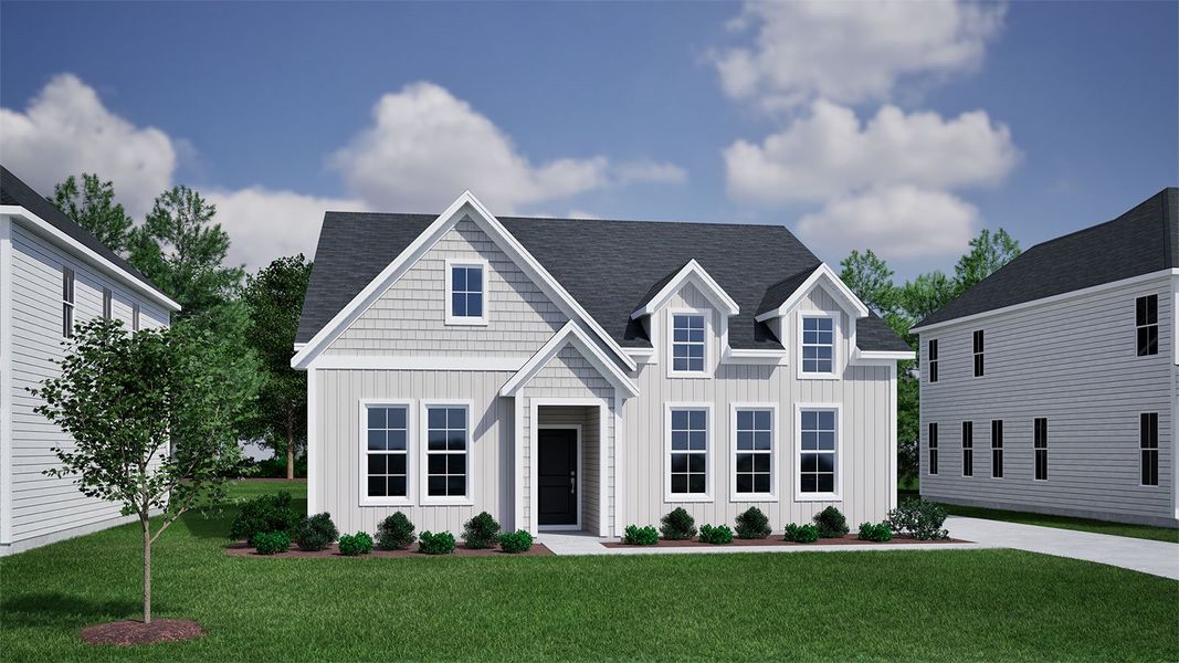 Representative exterior photo of a completed home built from the Elliott - Vanguard Collection by Mungo Homes in Ovation at Sweetbrier, Durham, NC (Image 4).
