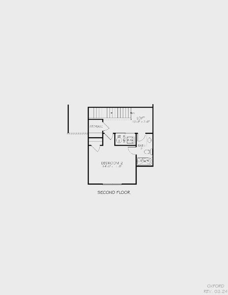 2D floor plan layout of this home in The Courtyards at Oak Grove, Durham, NC (Image 6).