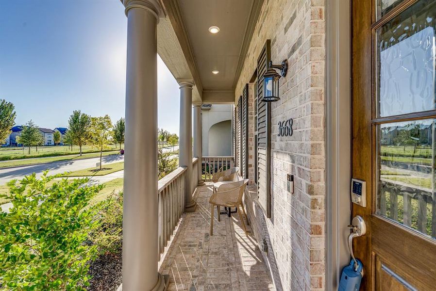 Exterior details and patio area of a home in Fields Villas - Darling Homes, Frisco (Image 20). Exterior details and patio area of a home in Fields Villas - Darling Homes, Frisco (Image 20).