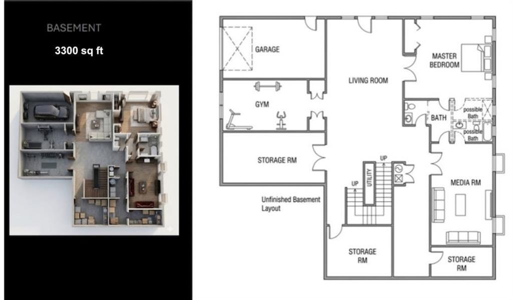 2D floor plan layout of this home in , Marietta, GA (Image 3).
