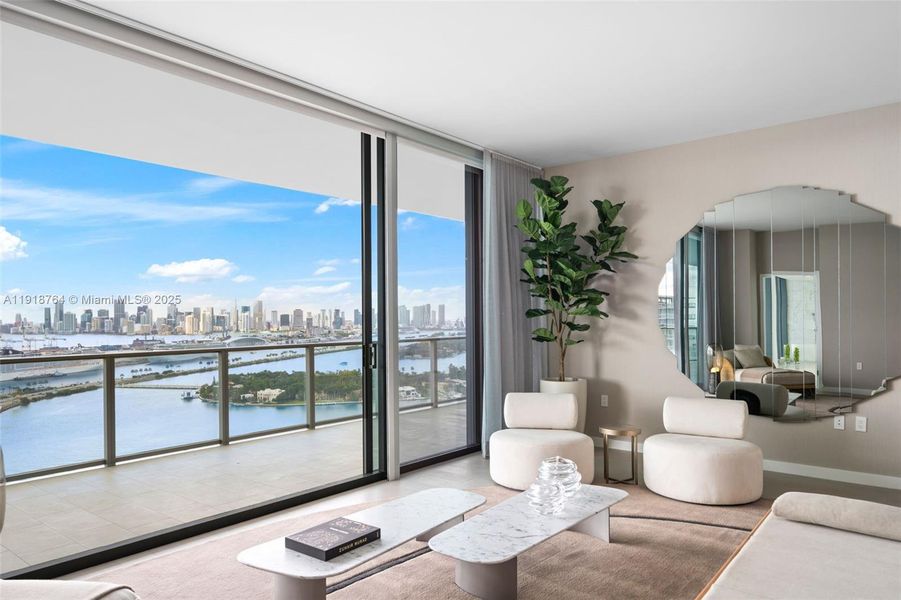 Furnished interior view inside a new home in Five Park, Miami Beach (Image 13). Furnished interior view inside a new home in Five Park, Miami Beach (Image 13).