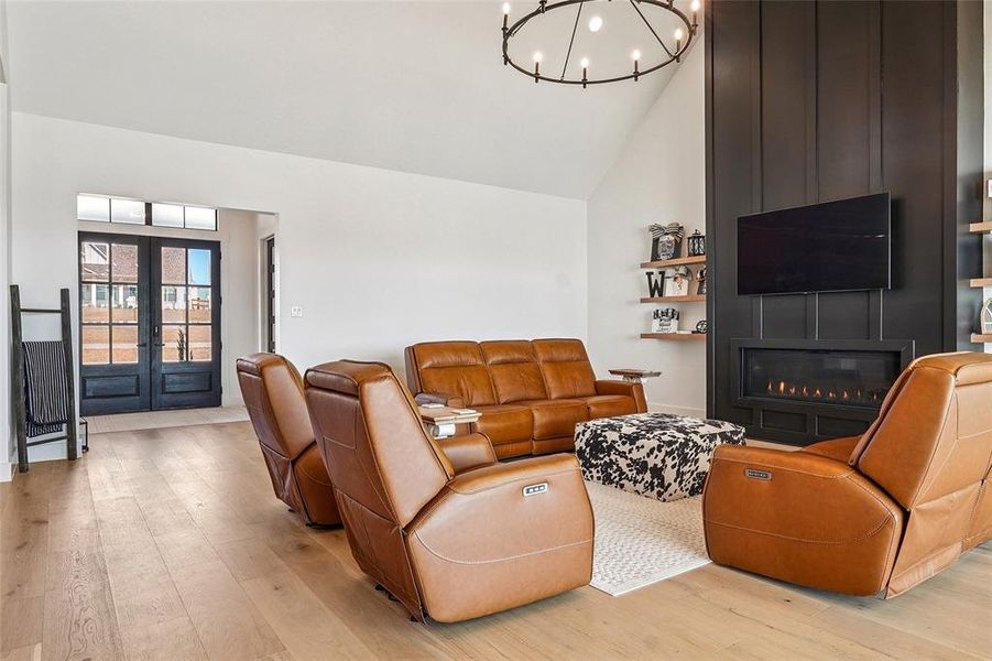 View of living room from sliding doors