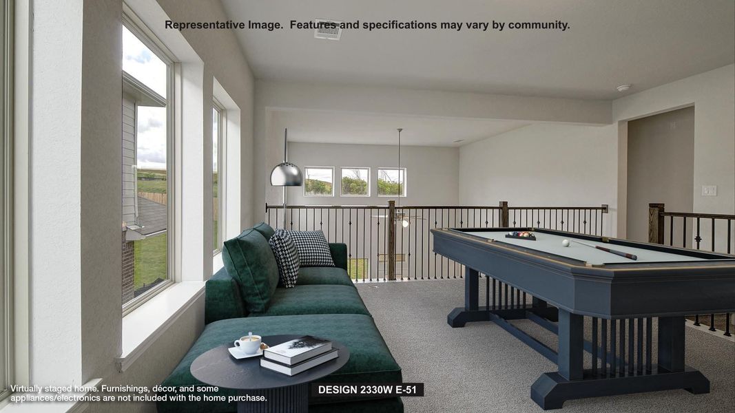 Furnished interior view inside a new home in The Woodlands Hills, Willis (Image 3).