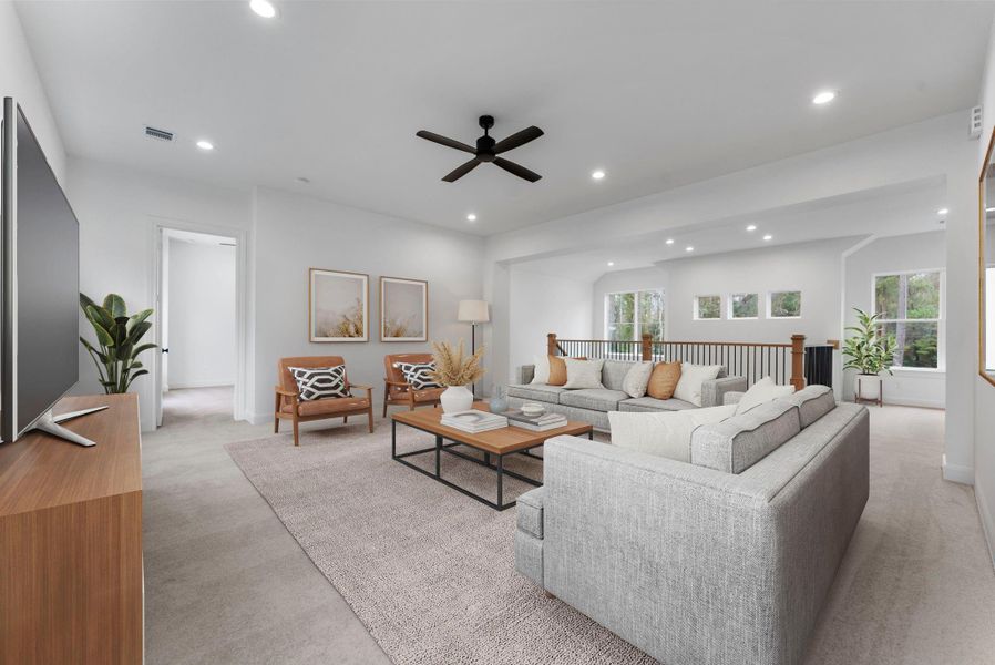 Upstairs is a huge gameroom for the kids!