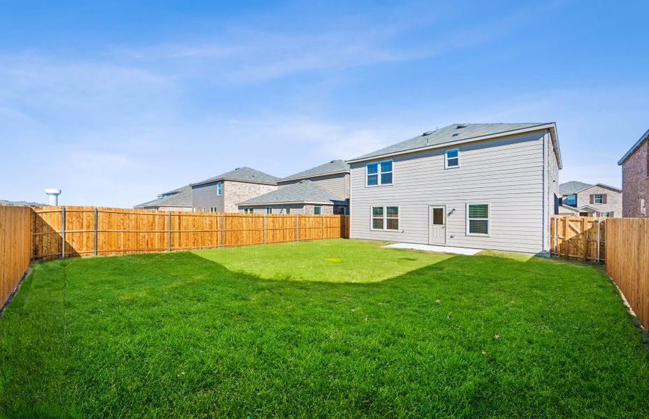 Spacious, fenced-in backyard