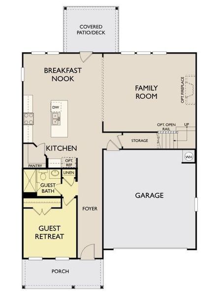 2D floor plan layout of this home in Eastlyn Crossing, Flowery Branch, GA (Image 3).