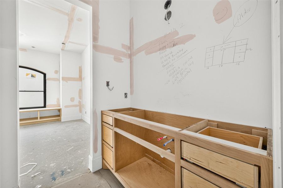 Jack and jill bathroom connected to the second bedroom. Closet located across from sink