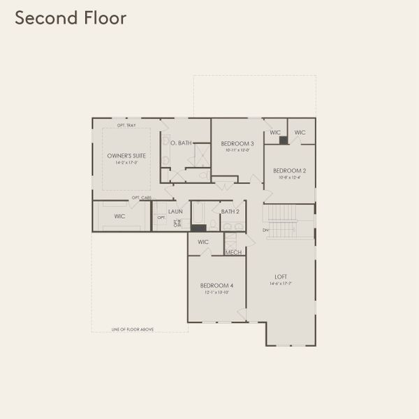 2D floor plan layout for the Norwood by Pulte Homes in Everhour, Newnan, GA (Image 4).
