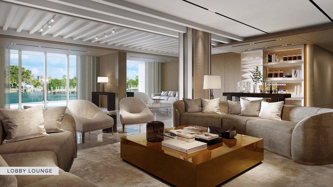 Lobby Lounge overlooking Intracoastal waterway and private marina.