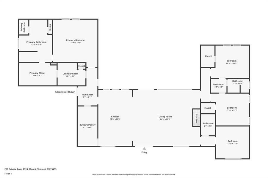 2D floor plan layout of this home in , Mount Pleasant, TX (Image 5).
