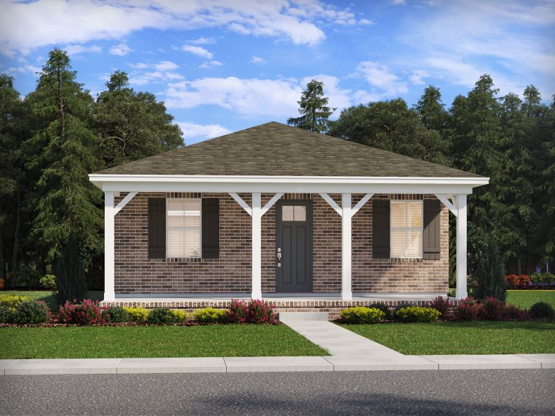 Front exterior of a new home in Benders Cove - Premier Series, Mount Juliet, TN, highlighting curb appeal (Image 1). Front exterior of a new home in Benders Cove - Premier Series, Mount Juliet, TN, highlighting curb appeal (Image 1).
