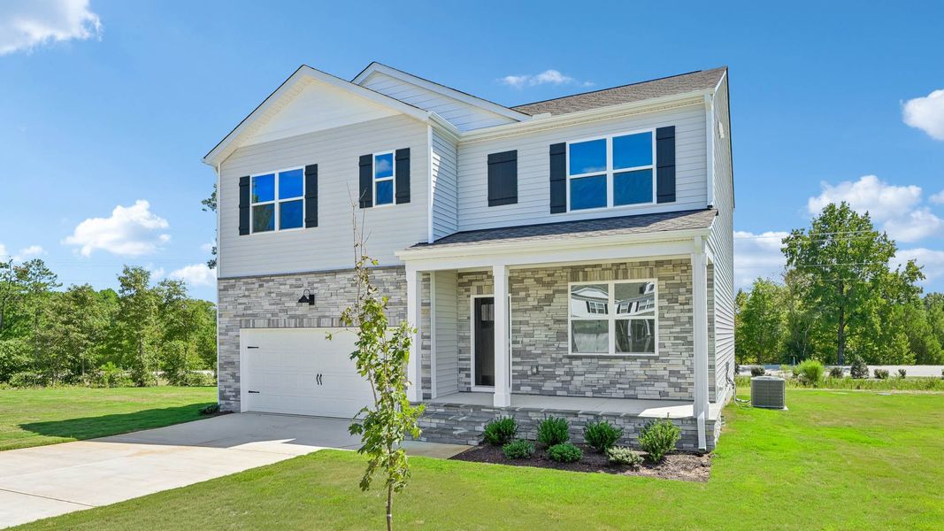 Front exterior of a new home in Mason Ridge, Spring Lake, NC, highlighting curb appeal (Image 18).