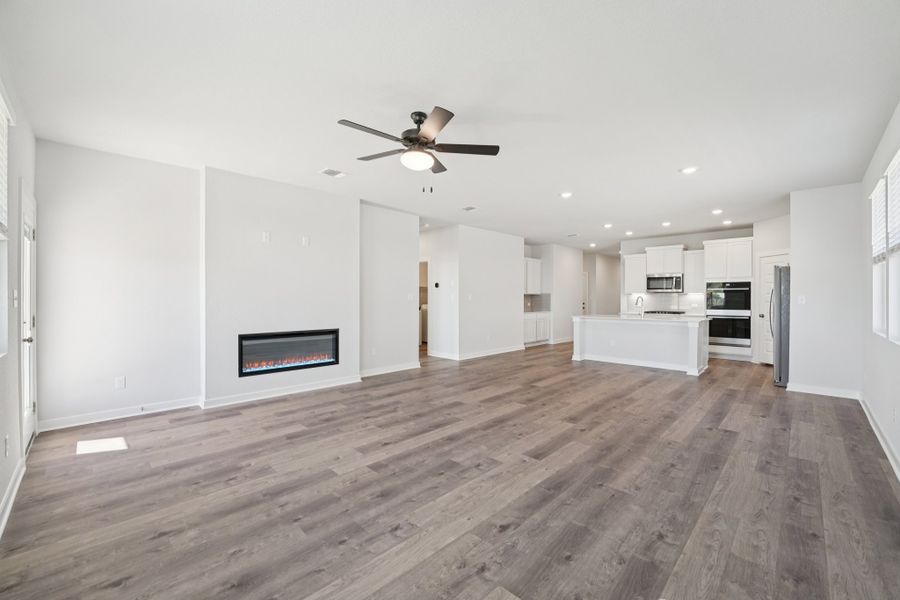 A large empty living room.