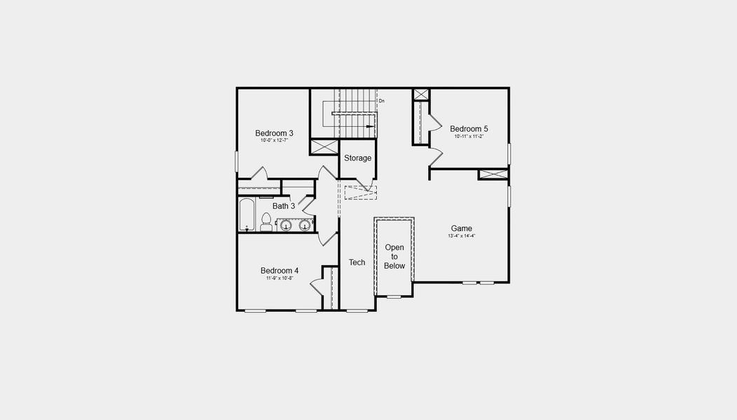 2D floor plan layout of this home in Parks at Foster Crossing, Anna, TX (Image 3).
