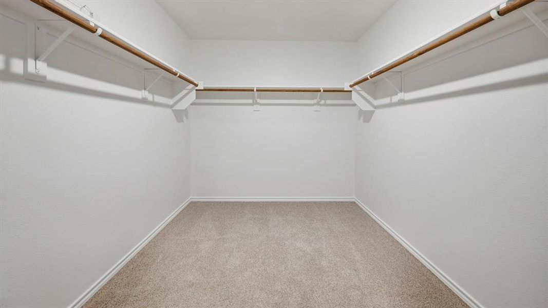 Spacious closet with light carpet Spacious closet with light carpet