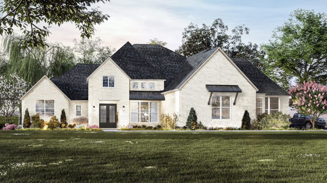 Representative exterior photo of a completed home built from the Custer by Olivia Clarke Homes in The Arbors at Lakewood Village, Lakewood Village, TX (Image 2).
