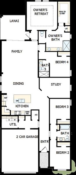 2D floor plan layout of this home in North River Ranch – Garden Series, Parrish, FL (Image 4).