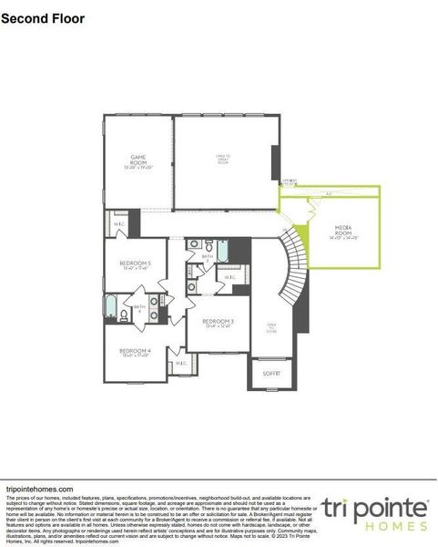 2D floor plan layout of this home in Woodson’s Reserve, Spring, TX (Image 4).