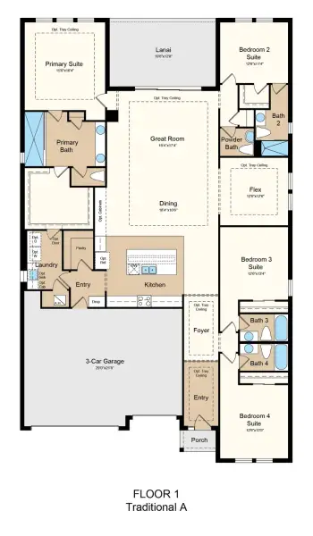 2D floor plan layout of this home in Ardisia Park, New Smyrna Beach, FL (Image 4).