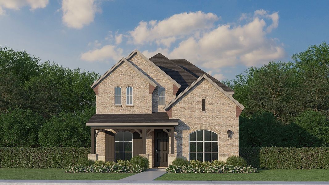 Plan 1409 Elevation A with Stone