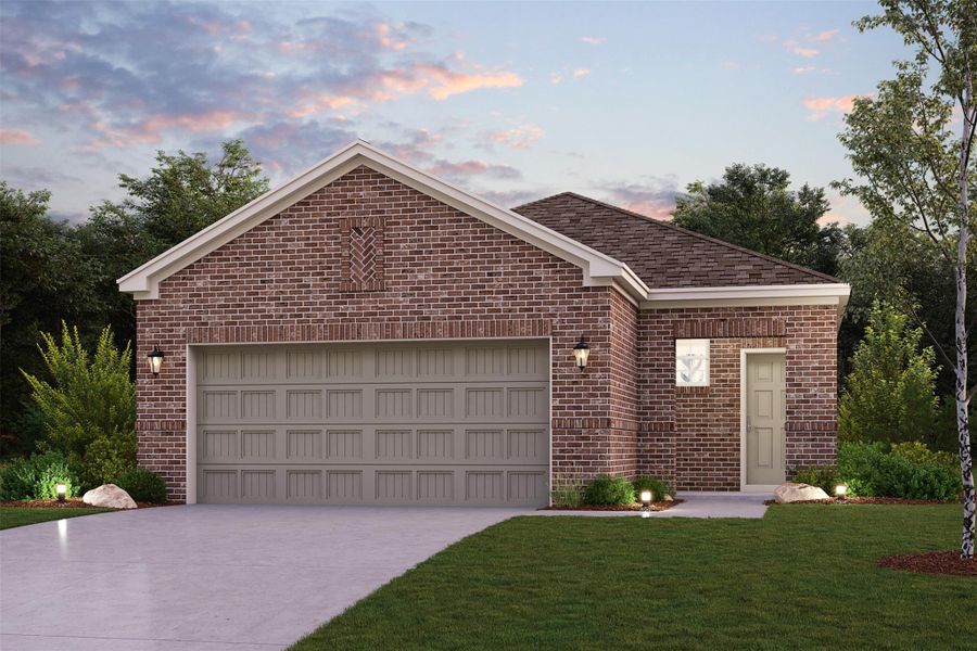 Front exterior of a new home in Laurel Farms, Brookshire, TX, highlighting curb appeal (Image 1). Front exterior of a new home in Laurel Farms, Brookshire, TX, highlighting curb appeal (Image 1).