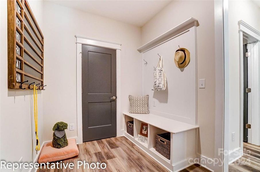 This home does not have the built in drop-zone area in mud room