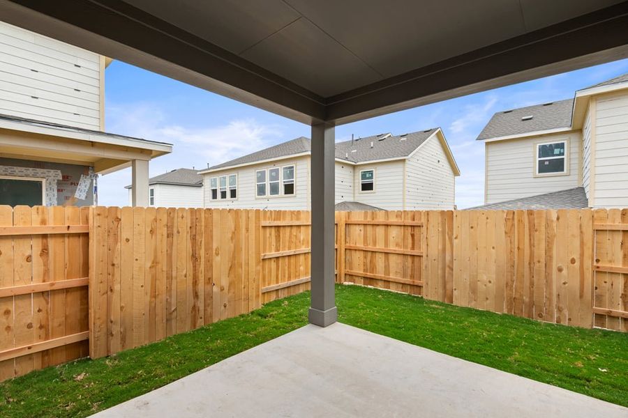 Exterior details and patio area of a home in Union Collection at Park Central, Georgetown (Image 4).