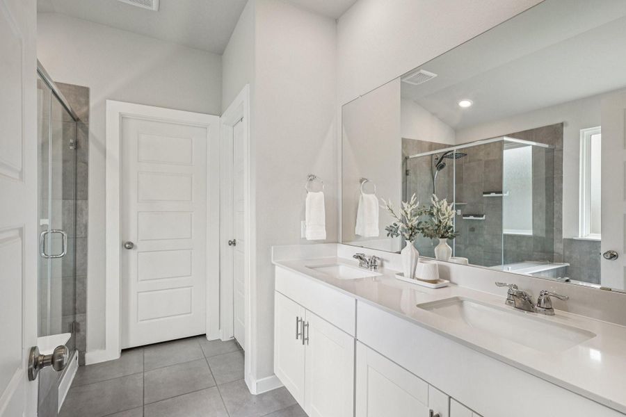 Furnished interior view inside a new home in Sundance Cove - Classic Series, Crosby (Image 23). Furnished interior view inside a new home in Sundance Cove - Classic Series, Crosby (Image 23).