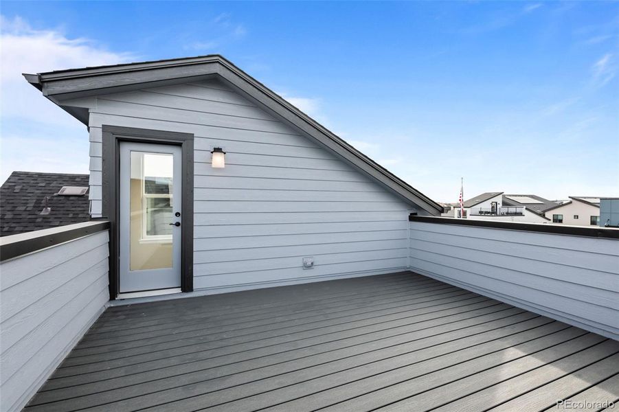 Exterior details and patio area of a home in Baseline, Broomfield (Image 28).