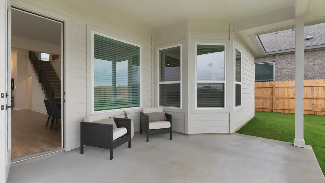 Exterior details and patio area of a home in The Grove at Blackhawk, Pflugerville (Image 4).