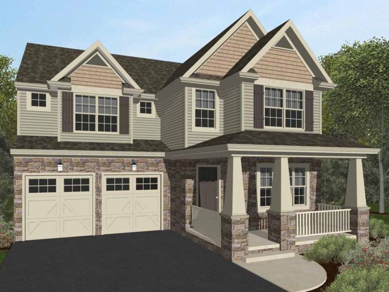 Representative exterior photo of a completed home built from the Manchester by Keystone Custom Homes in Preserve at Mayes Meadow, Cornelius, NC (Image 13).